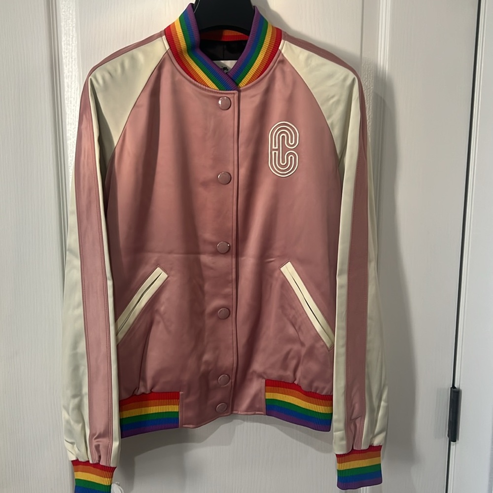 Coach Rainbow SVNIR Jacket (Pearl Pink) size XS - Picture 10 of 10